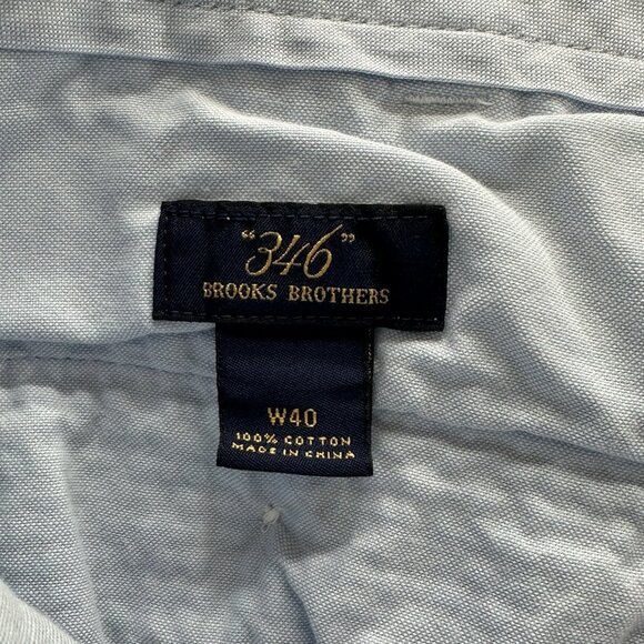Brooks Brothers 346 Chino Shorts Mens W40 Seersucker Pleated Striped White Blue - Picture 9 of 9